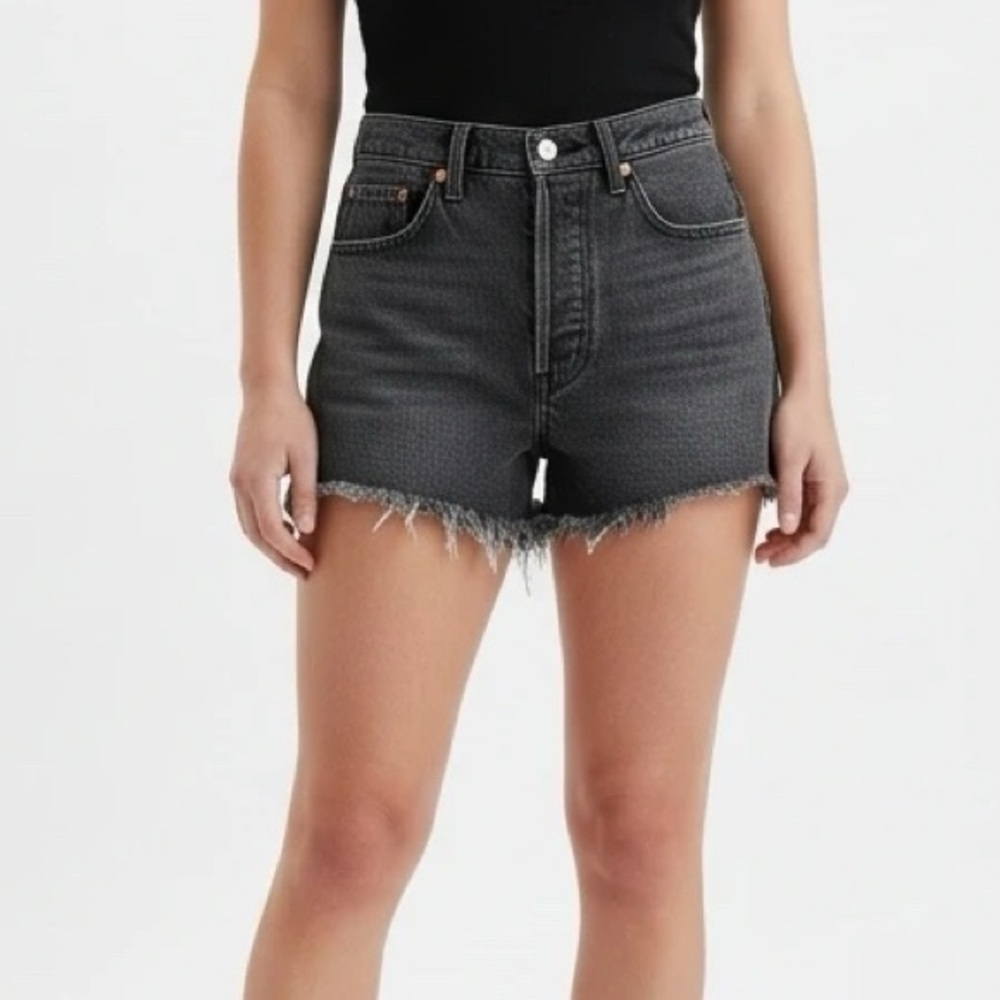 Levi's 501 Charcoal Black Denim Cutoff Shorts